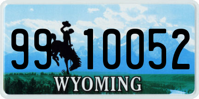 WY license plate 9910052