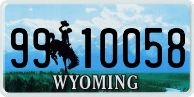 WY license plate 9910058