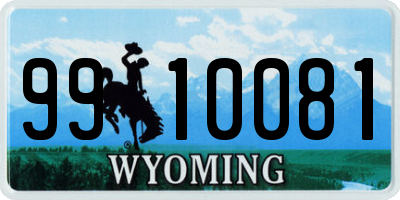 WY license plate 9910081