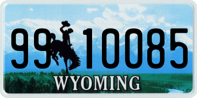 WY license plate 9910085