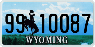WY license plate 9910087