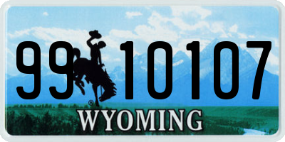 WY license plate 9910107