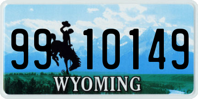 WY license plate 9910149