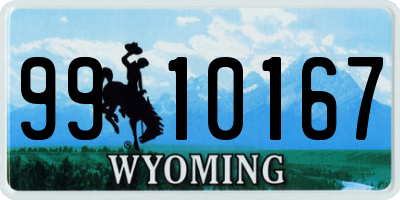 WY license plate 9910167