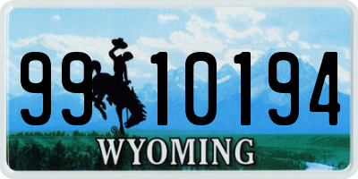 WY license plate 9910194
