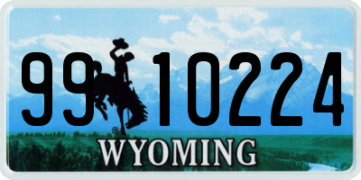 WY license plate 9910224