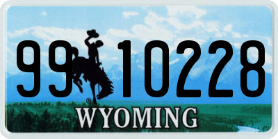 WY license plate 9910228