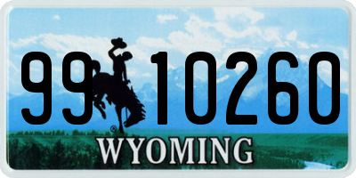 WY license plate 9910260