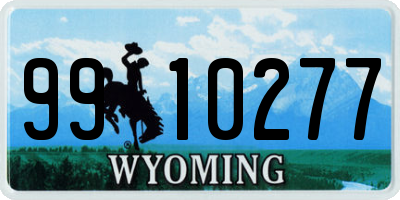WY license plate 9910277