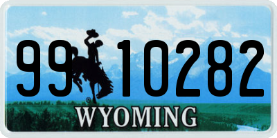 WY license plate 9910282