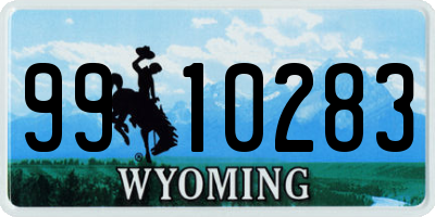 WY license plate 9910283
