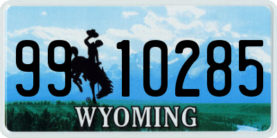 WY license plate 9910285