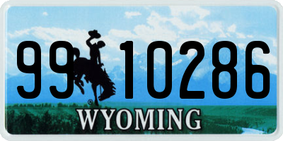 WY license plate 9910286