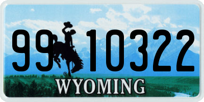 WY license plate 9910322