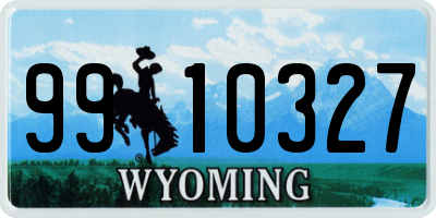 WY license plate 9910327