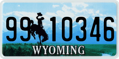 WY license plate 9910346