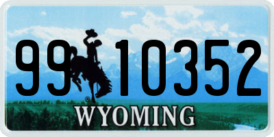 WY license plate 9910352