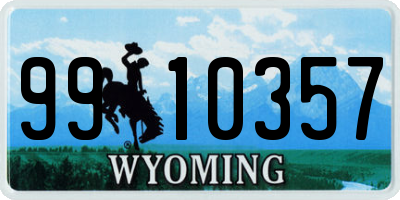 WY license plate 9910357