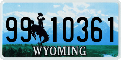 WY license plate 9910361