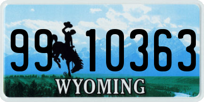 WY license plate 9910363