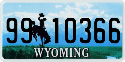 WY license plate 9910366