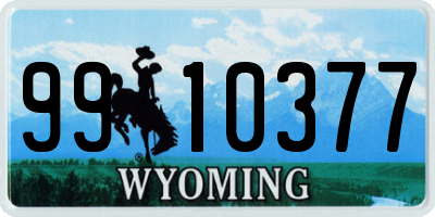 WY license plate 9910377
