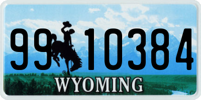 WY license plate 9910384