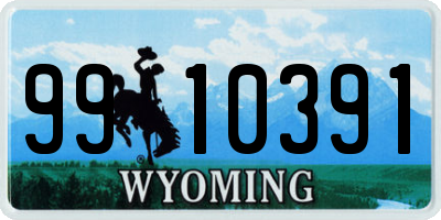 WY license plate 9910391
