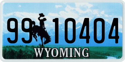 WY license plate 9910404