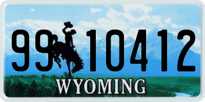 WY license plate 9910412