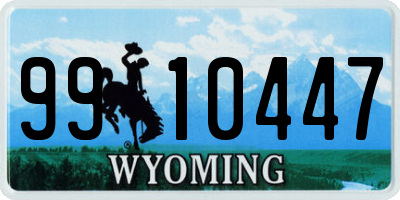 WY license plate 9910447