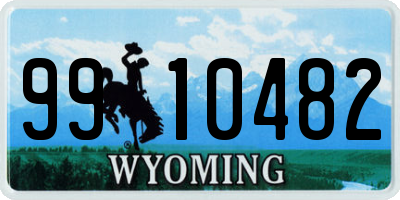 WY license plate 9910482
