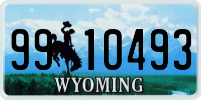 WY license plate 9910493