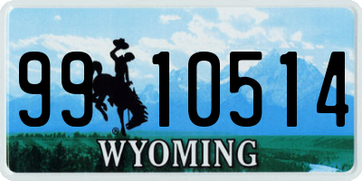 WY license plate 9910514