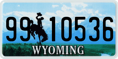 WY license plate 9910536