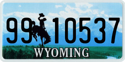 WY license plate 9910537