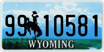 WY license plate 9910581