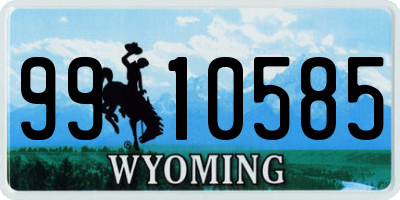 WY license plate 9910585