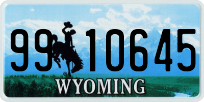 WY license plate 9910645
