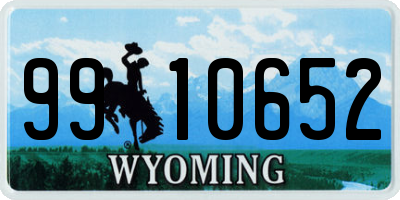 WY license plate 9910652