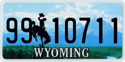 WY license plate 9910711