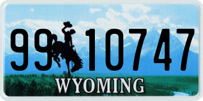 WY license plate 9910747