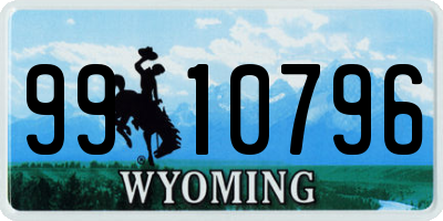 WY license plate 9910796