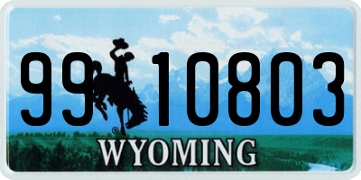 WY license plate 9910803