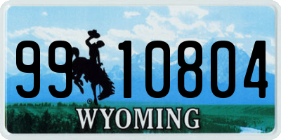 WY license plate 9910804