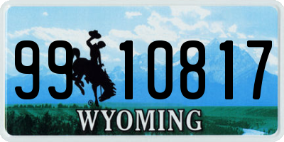 WY license plate 9910817