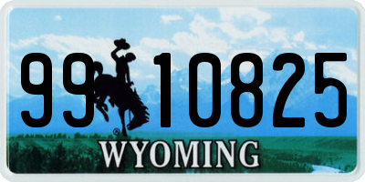 WY license plate 9910825