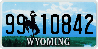 WY license plate 9910842