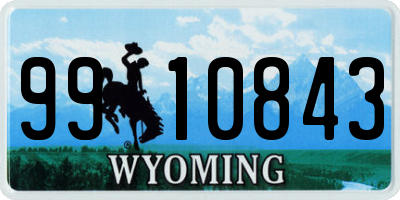 WY license plate 9910843
