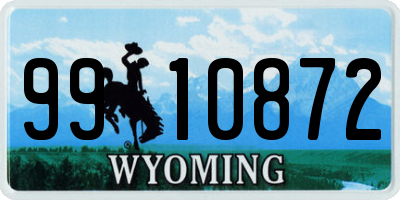 WY license plate 9910872